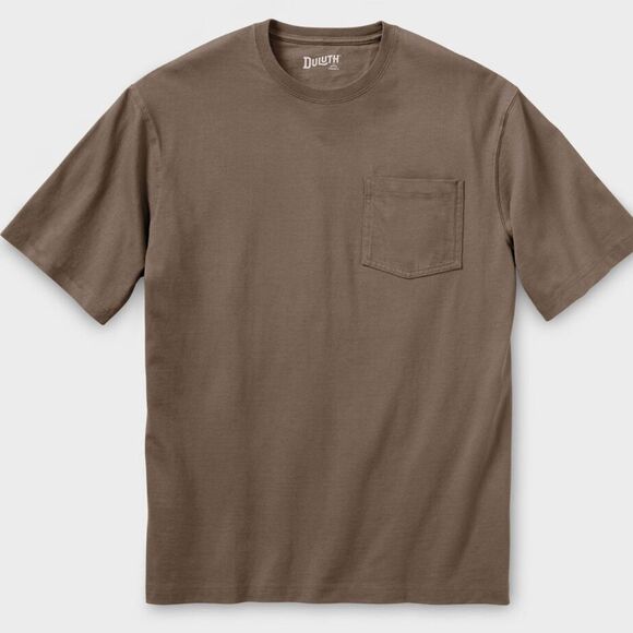 Duluth Trading Co Men's Longtail T Slim Fit SS Crew w/Pocket Brown L NWT IN PKG - Picture 1 of 8